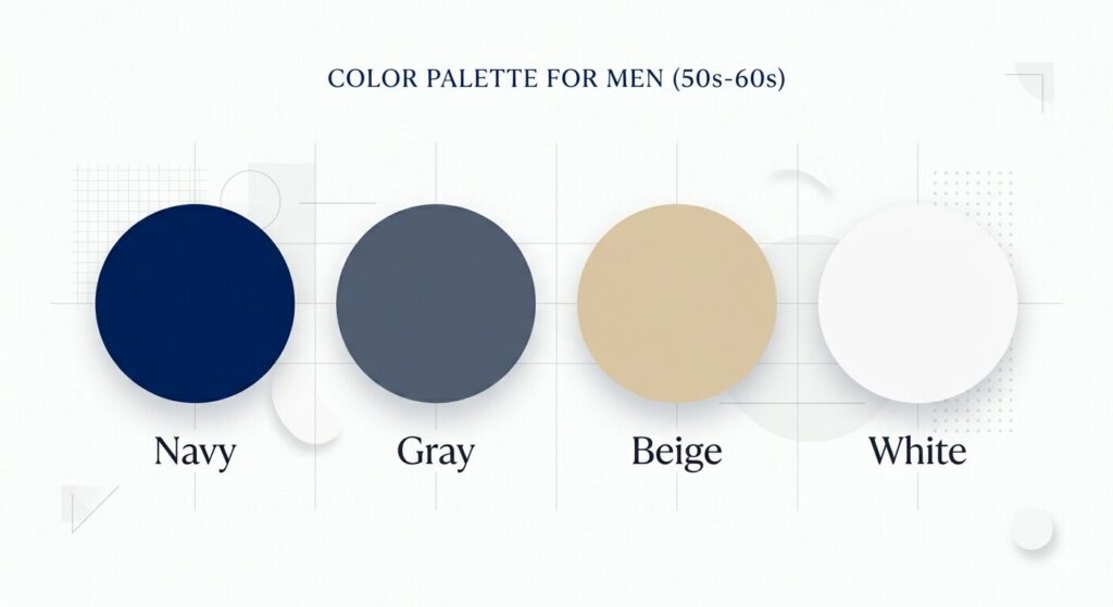 50代・60代男性におすすめの色｜ネイビー・グレー・ベージュ・ホワイト