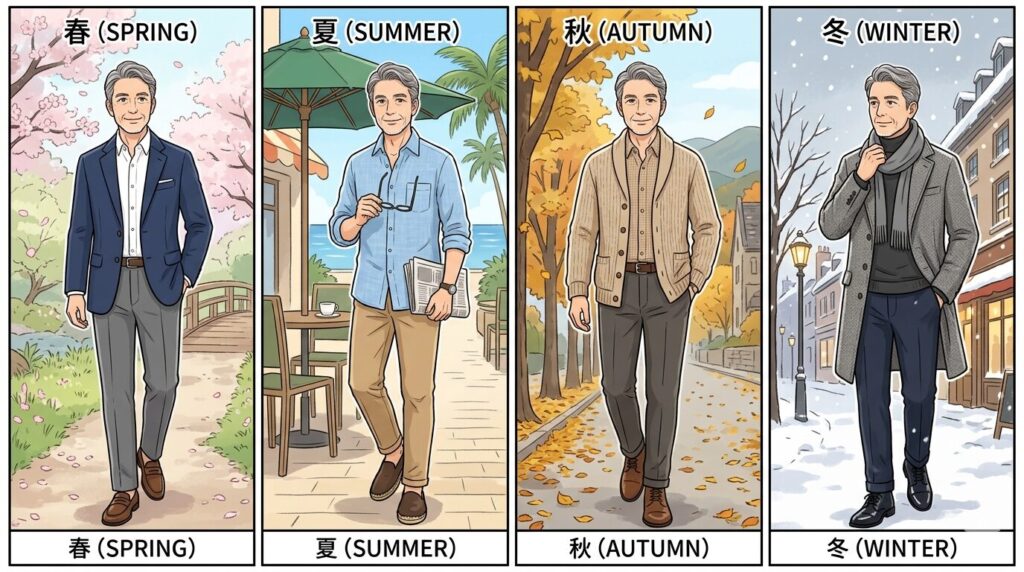 50代男性の季節別コーディネート｜春夏秋冬のおすすめスタイル