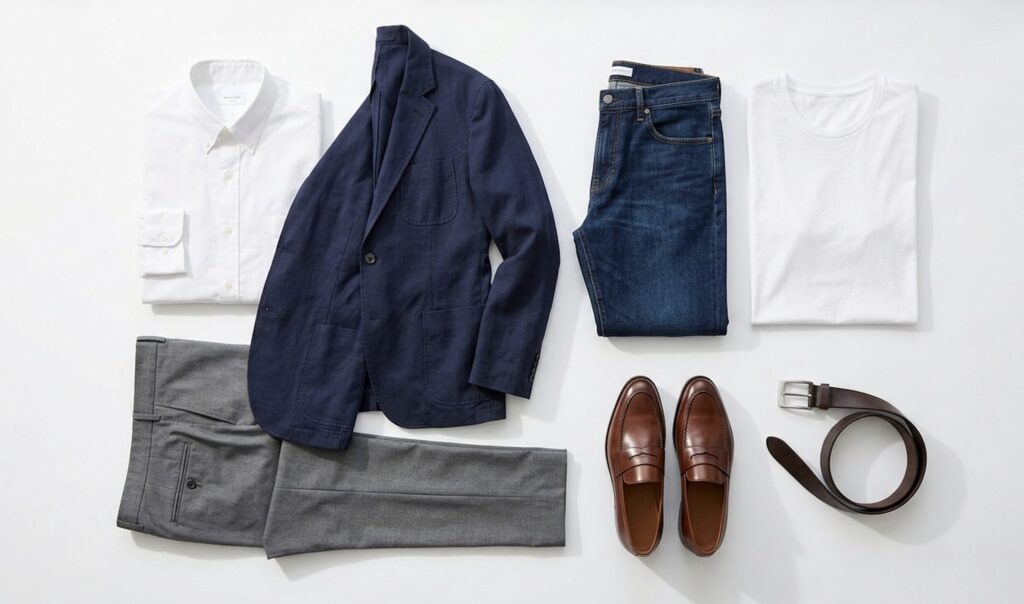 50代男性の基本アイテム7選｜白シャツ・ジャケット・スラックスなど