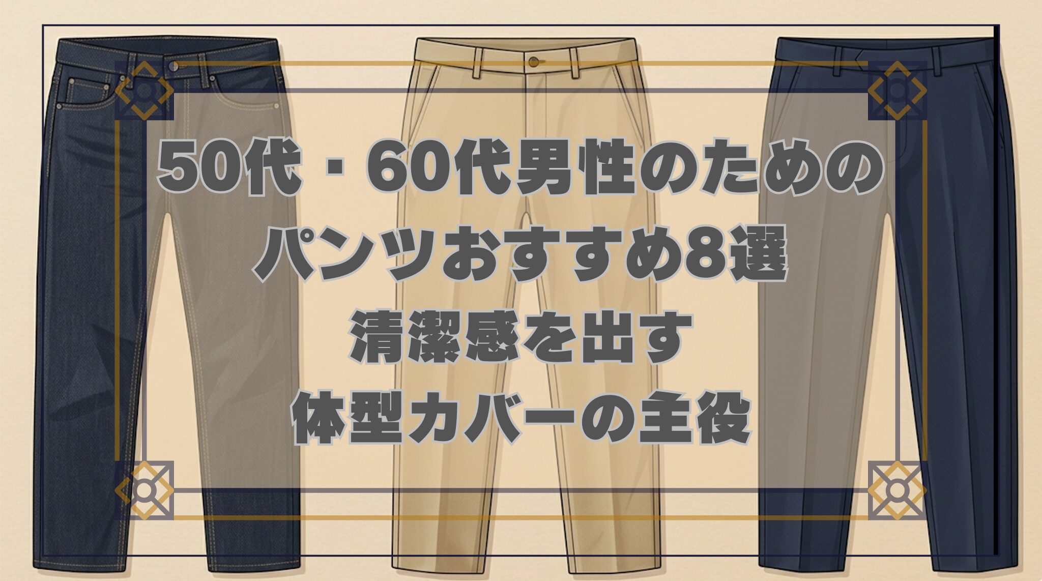 50代・60代男性のためのパンツおすすめ8選 デニム・チノ・テーパードの清潔感アイテム集