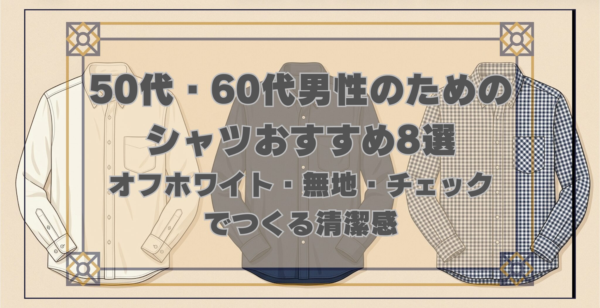 50代・60代男性のためのシャツおすすめ8選 オフホワイト・無地・チェックの清潔感アイテム集
